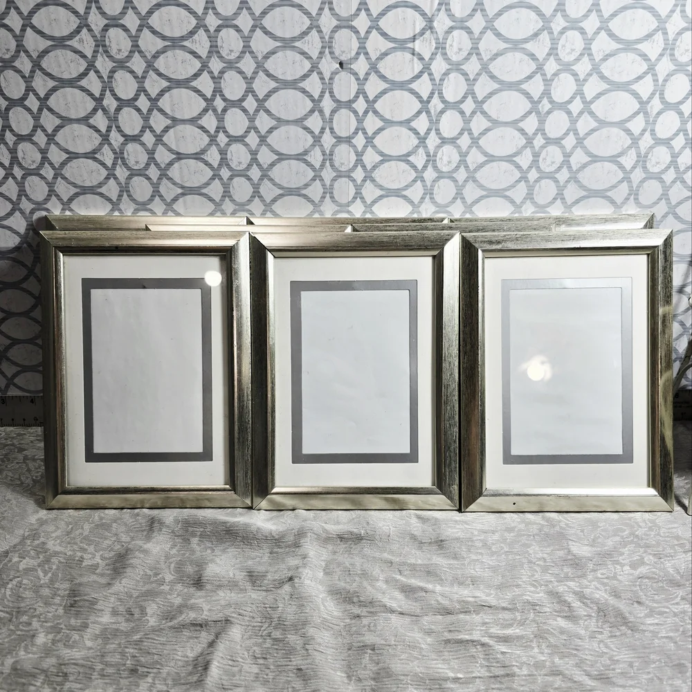COMING SOON 8PC Silver Metallic Photo Frames 4x4 Modern Gallery Decor